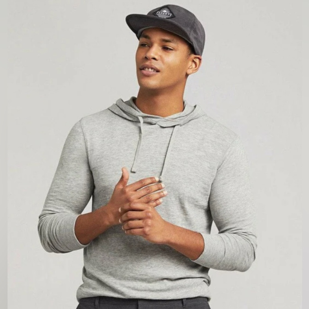 Faherty - SLUB COTTON HOODIE GREY (Medium)